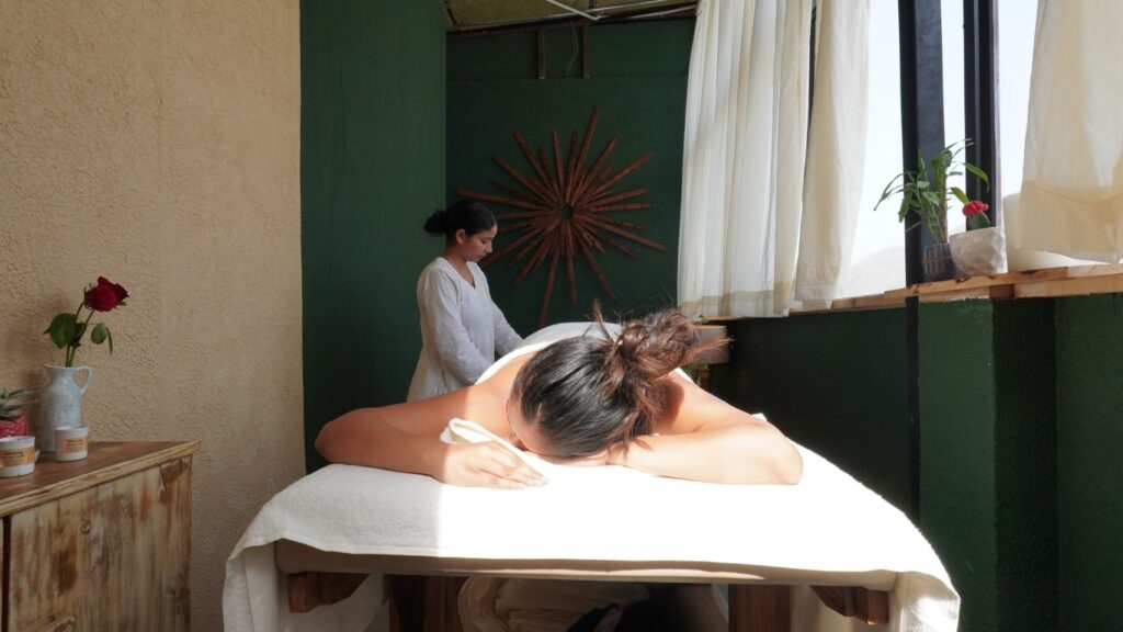 Ayurveda therapy session at Aavya, Rishikesh