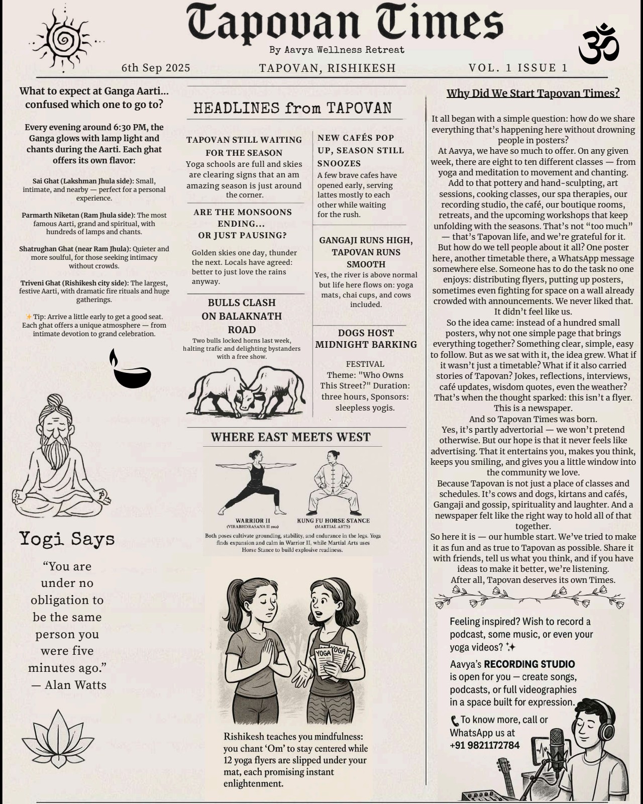 Tapovan Times Issue 1 — Tapovan Still Waiting for the Season