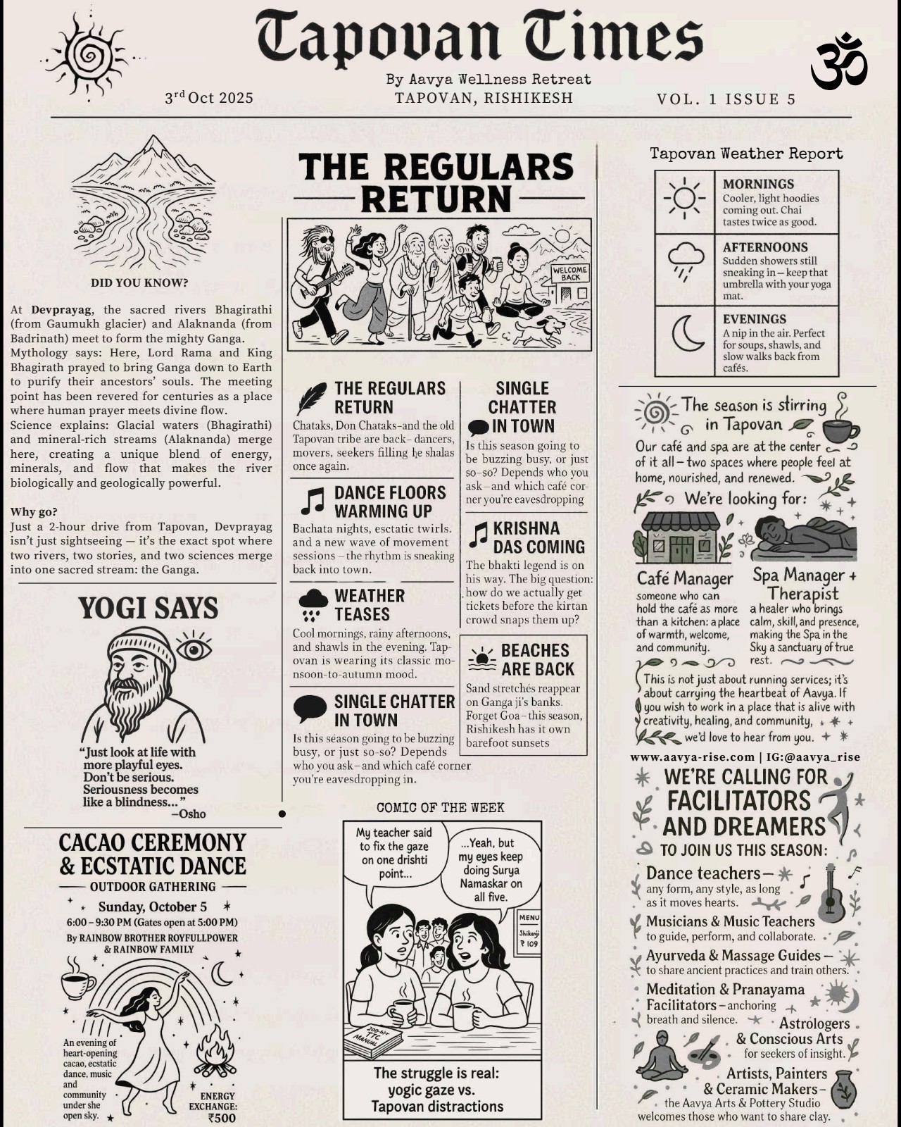 Tapovan Times Issue 5 — The Season is Stirring in Tapovan