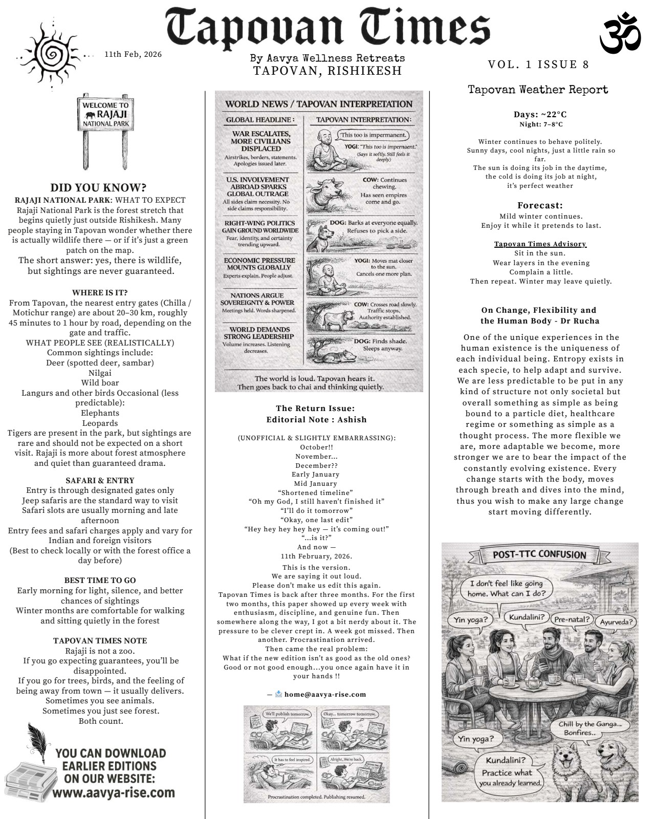 Tapovan Times Issue 8 — The Return Issue